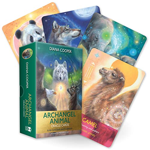 Oracle cards depicting animals with angelic imagery, boxed set by Diana Cooper.