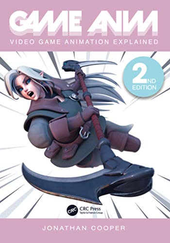 Book cover: “Game Anim” with a fantasy character wielding a scythe.