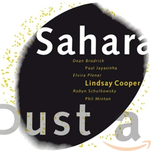 CD cover for "Sahara Dust" by Cooper Lindsay, black and gold design.