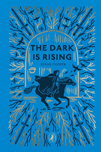 Book cover: Rider on horseback silhouetted against gold branches and swords.