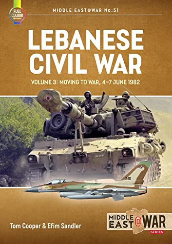 Book cover: Lebanese Civil War, featuring a tank and fighter jet.