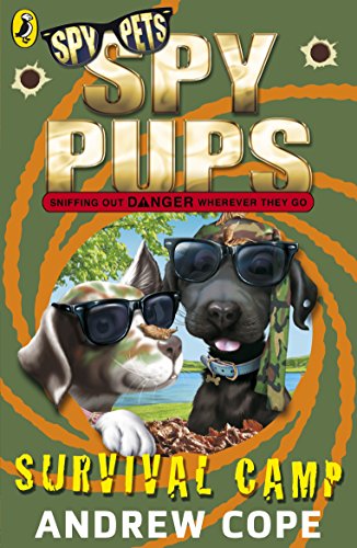 Book cover: two dogs wearing sunglasses at "Survival Camp.