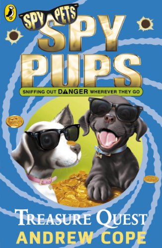 Book cover featuring two puppies wearing sunglasses with gold coins.