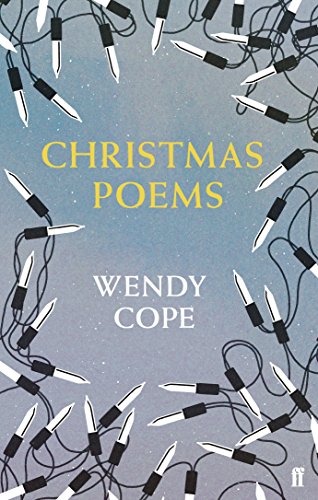 Book cover: "Christmas Poems" by Wendy Cope, with string lights.