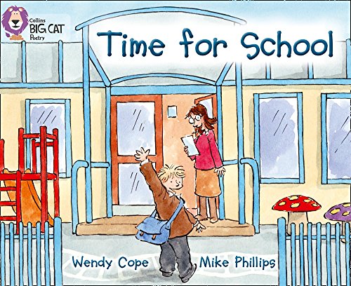 Book cover: child waving to teacher outside a school building.