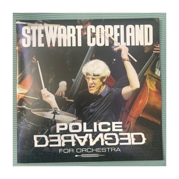 Blue vinyl record cover featuring Stewart Copeland conducting an orchestra.