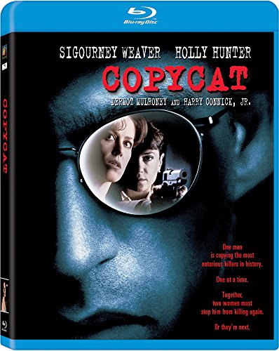 Copycat" Blu-ray case featuring Sigourney Weaver and Holly Hunter, dramatic thriller.