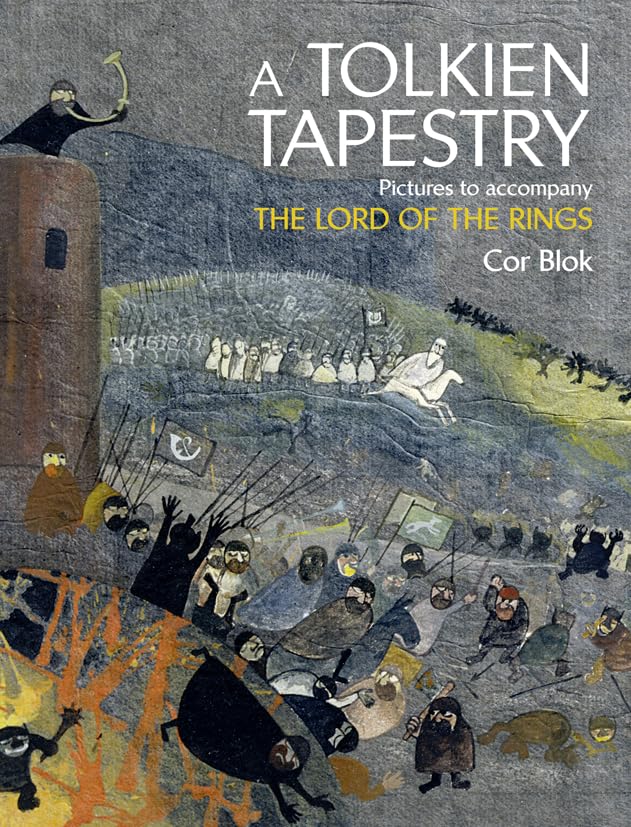 Book cover featuring a stylized painting of a battle scene from The Lord of Rings.