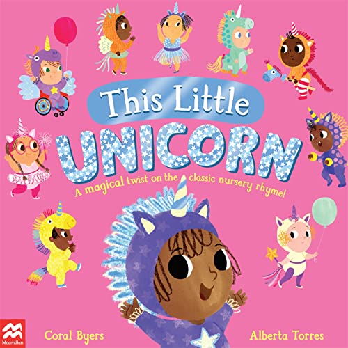 Book cover featuring diverse children dressed as colorful unicorns.