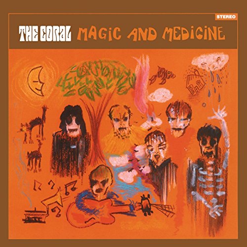 The image is an orange album cover with abstract drawings and text.