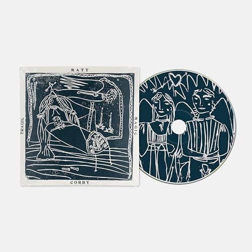 CD case and disc with black and white illustrated figures.