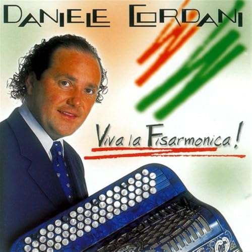 CD cover featuring Daniele Cordani with an accordion, Italian flag colors.