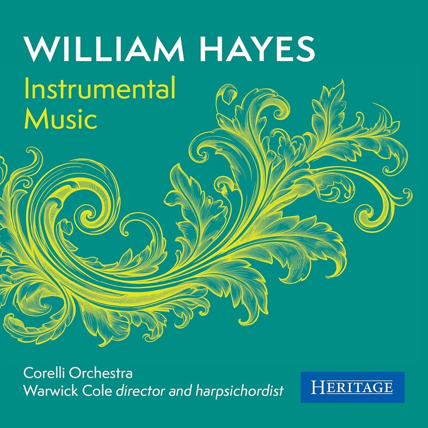 CD cover for William Hayes’ Instrumental Music by Corelli Orchestra.