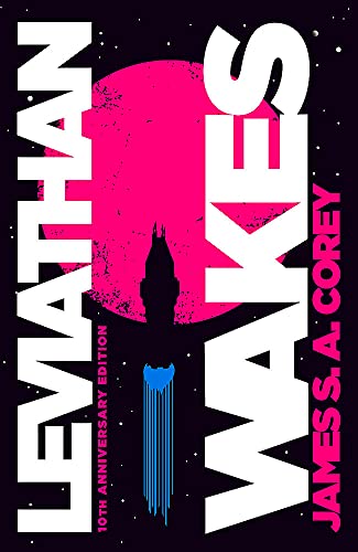 Book cover: dark background, pink planet, spaceship silhouette, bold white text.
