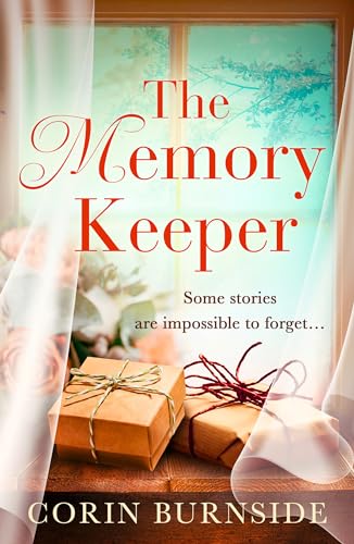 Book cover: “The Memory Keeper” with gifts and a window backdrop.