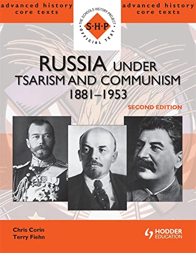 Textbook cover featuring portraits of Tsar Nicholas II, Lenin, and Stalin.