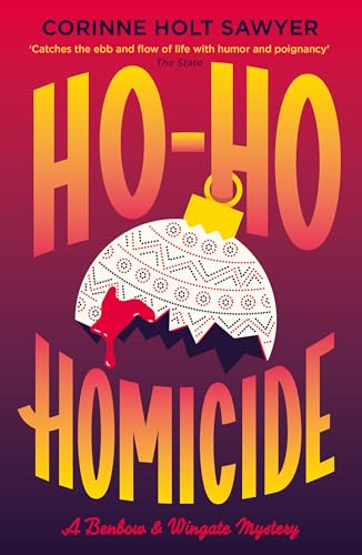 Book cover: “Ho-Ho Homicide” with a broken ornament and red splatter.