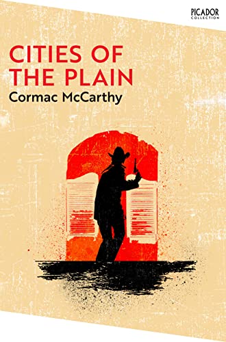 Book cover: "Cities of the Plain" by Cormac McCarthy, cowboy silhouette.