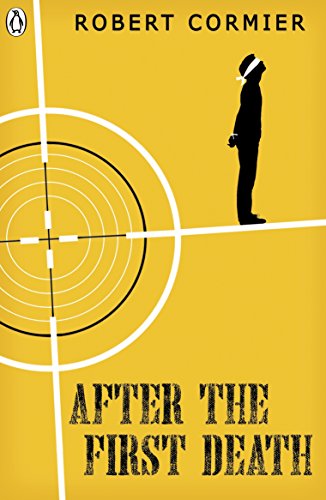 The image depicts a yellow book cover with a black silhouette and target graphic.