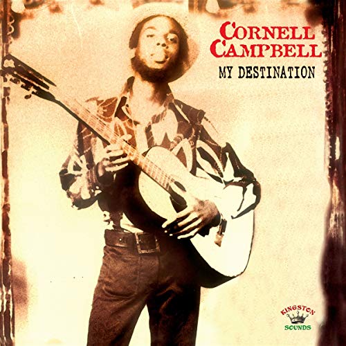Cornel Campbell album cover: musician with acoustic guitar, sepia tone.