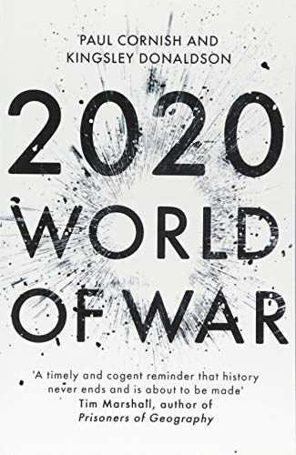 Book cover: "2020: World of War" with fractured text and white splatters.