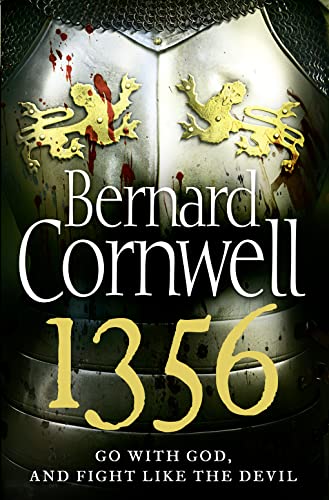 Book cover for "1356" by Bernard Cornwell, featuring medieval armor.