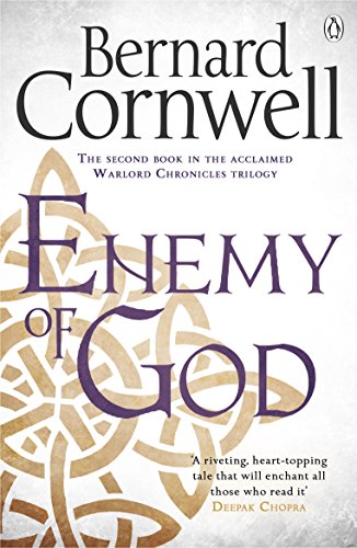 Book cover: “Enemy of God” by Bernard Cornwell, with Celtic knot design.