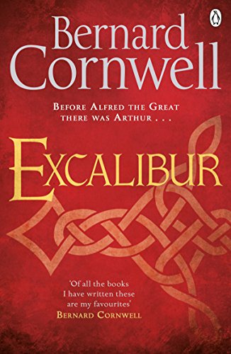 Book cover for "Excalibur" by Bernard Cornwell, with gold lettering and Celtic knotwork.