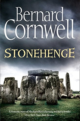 Book cover: "Stonehenge" by Bernard Cornwell, featuring stone circle image.