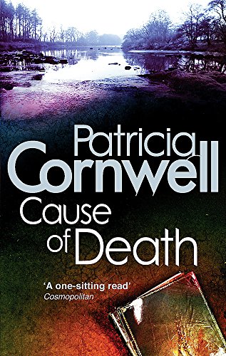 Book cover for Cause of Death by Patricia Cornwell featuring a river landscape.