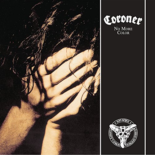 Album cover showing a person covering their face with hands, with Coroner band logo.