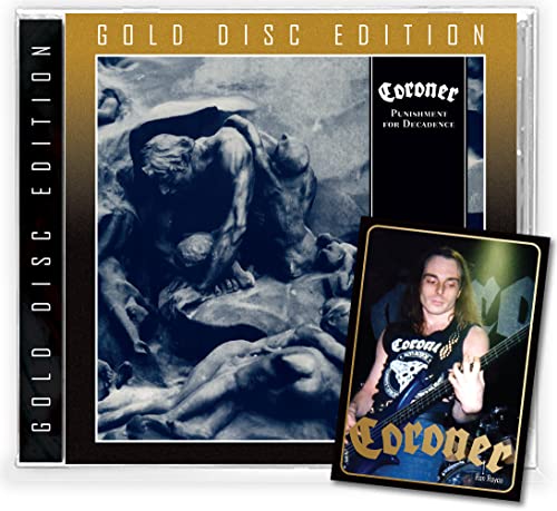 Coroner "Punishment For Decadence" CD with classical sculpture imagery and musician.