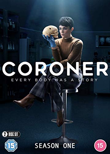 Coroner" Season 1 DVD cover featuring a woman holding a human skull.