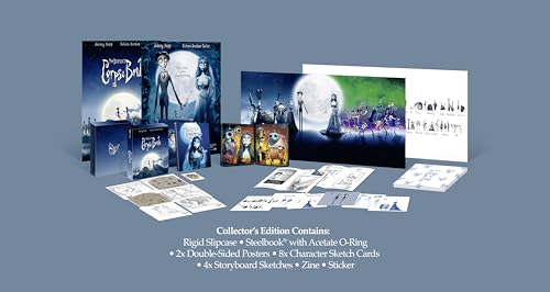 Corpse Bride" Collector Edition Blu-ray packaging with artwork, cards, and posters.