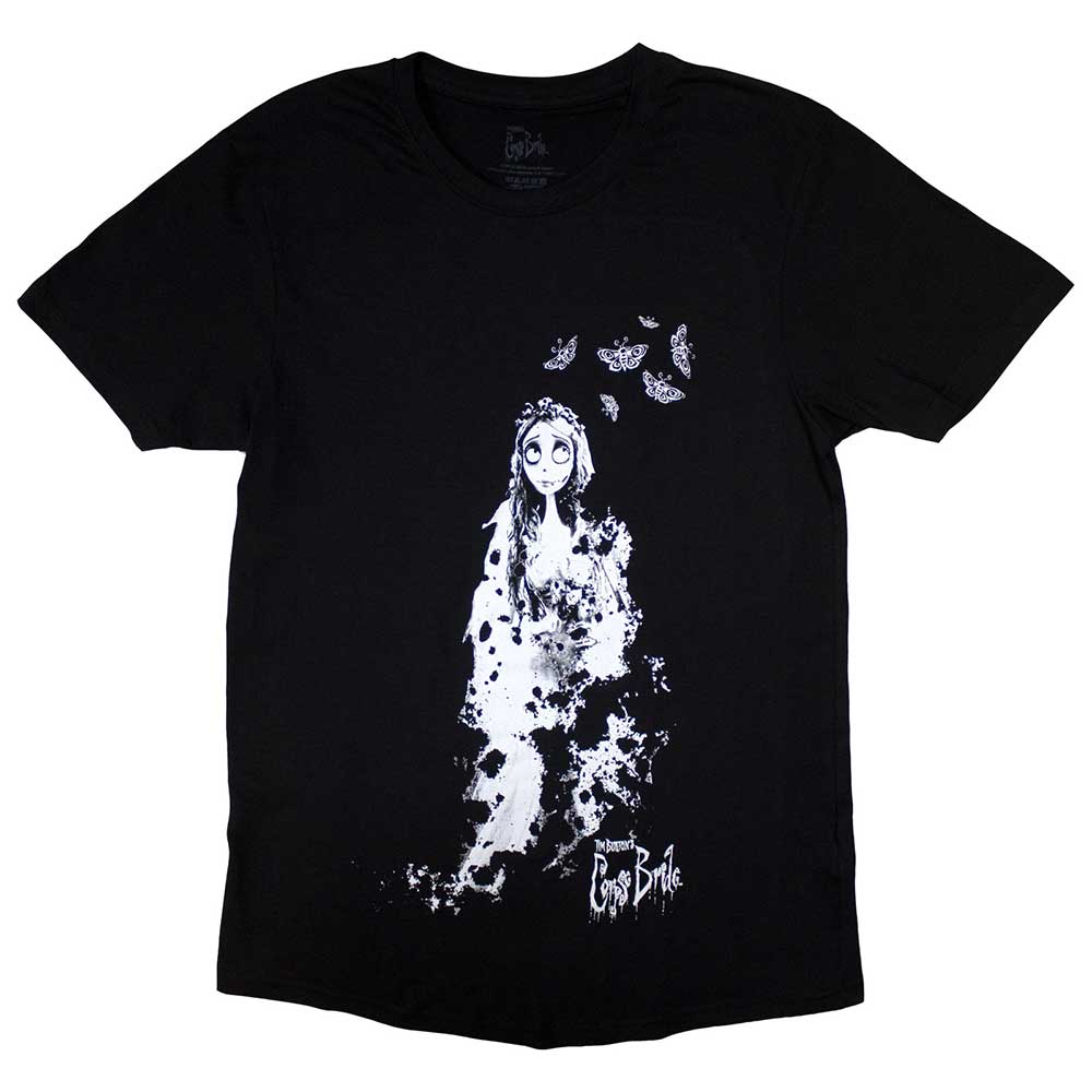 Corpse Bride t-shirt, small size, with butterfly designs.