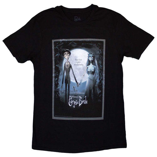 Corpse Bride" movie poster design on a black, extra-large unisex t-shirt.