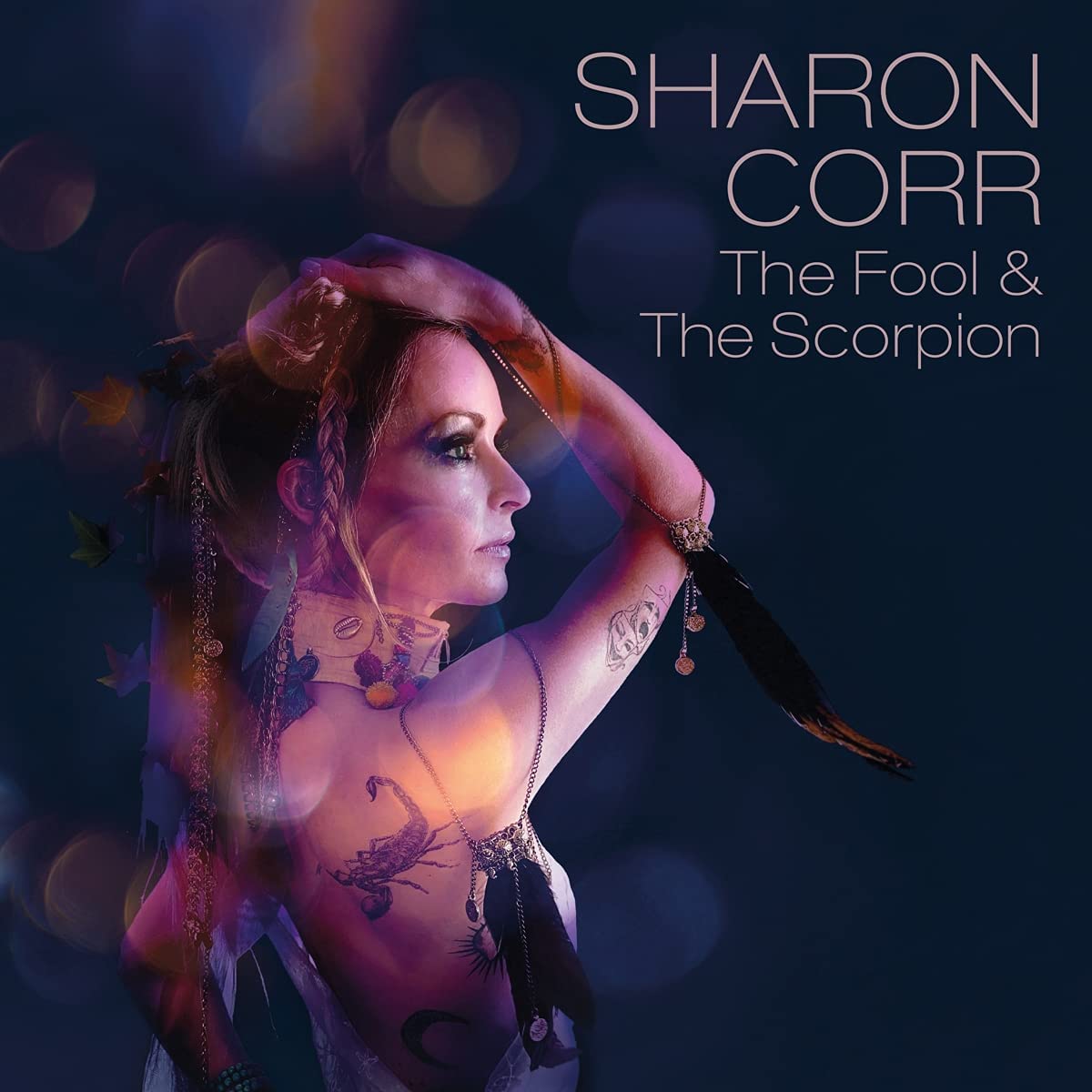 Sharon Corr album cover: woman with long hair and body art.
