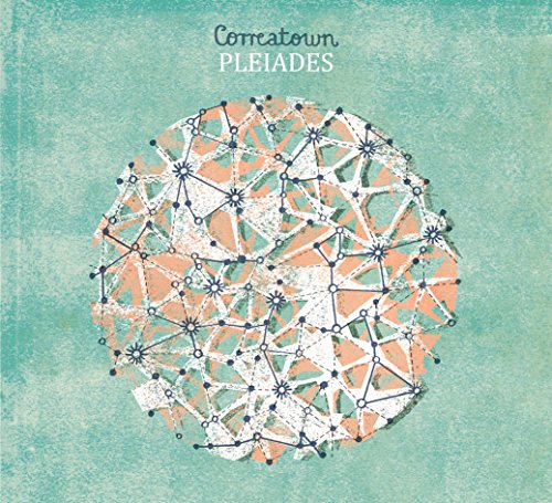 Vinyl record cover for Correatown’s “Pleiades” featuring a geometric, star-like design.