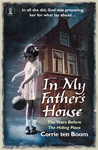 Book cover: young girl and brick house, title “In My Father’s House.”