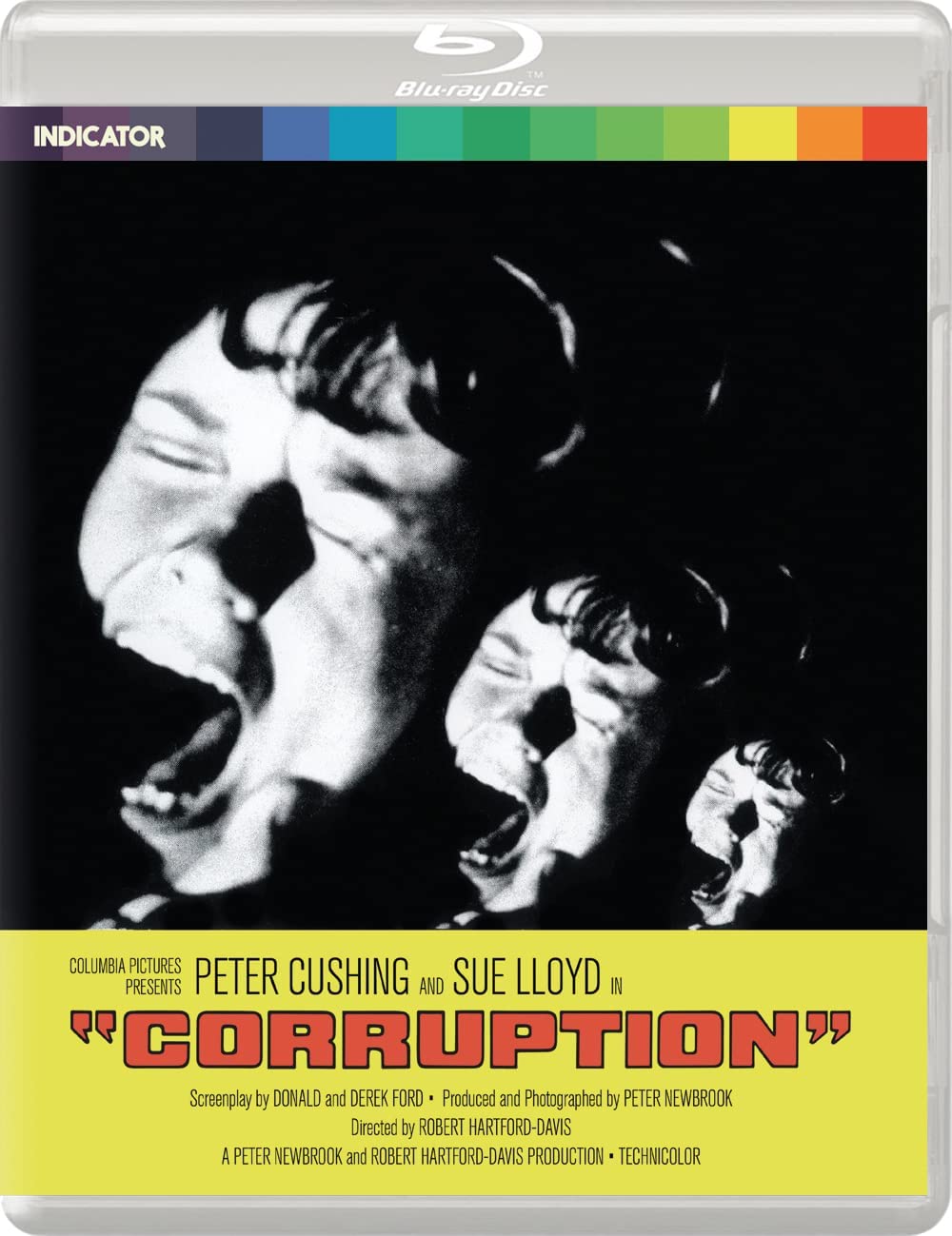"Blu-ray case with black and white image and yellow title section."