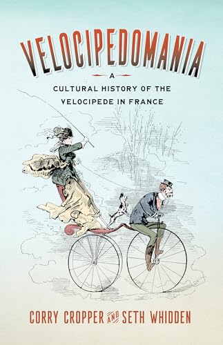 Book cover depicting a vintage velocipede and rider, with ornate title text.