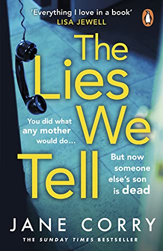 Book cover: “The Lies We Tell” by Jane Corry, featuring a telephone.