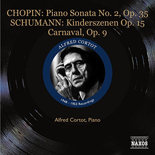 CD cover featuring pianist Alfred Cortot’s portrait within a record design.