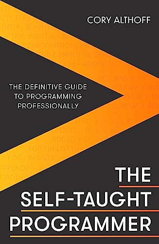 Book cover: "The Self-Taught Programmer" with orange and black design.