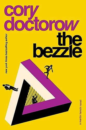 Yellow book cover with purple geometric shapes and silhouetted figures.