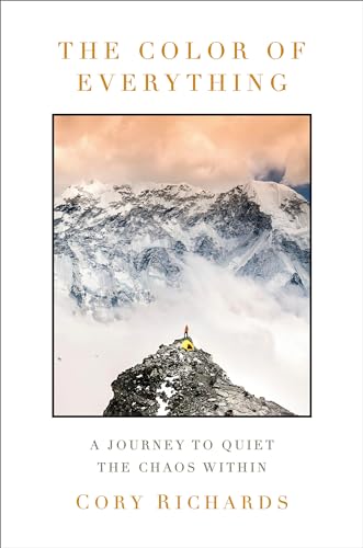 Book cover with snowy mountains, a lone figure, and orange text.