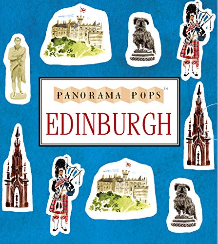 Edinburgh Panorama Pops book cover with illustrations of landmarks and figures.