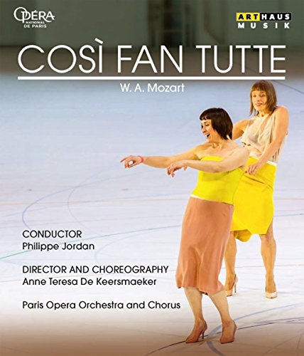 Blu-ray cover for Così Fan Tutte opera, featuring two women in performance.