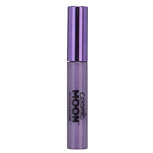 A tube of purple metallic liquid eyeliner with a purple cap.