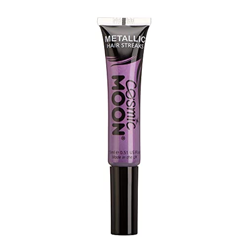A 15ml tube of purple metallic hair streaks product with black cap.
